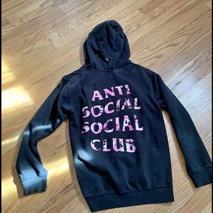 Antisocial social club sweatshirt white/pink